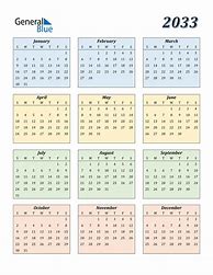 Image result for 2033 Calendar