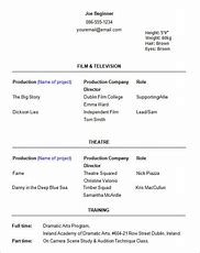 Image result for Basic Acting Resume