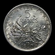 Image result for 5 francs coins 1960