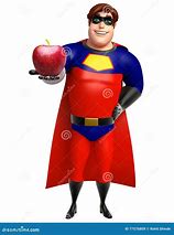 Image result for A Apple Man Cartoon in a Super Hero Suit