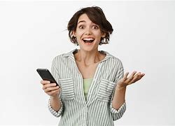Image result for Photo of Excited Girl Holding Phone