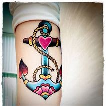 Image result for Anchor with Heart Tattoo Flash Art