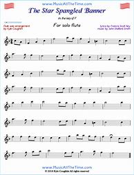 Image result for Easy Star Spangled Banner Flute Sheet Music