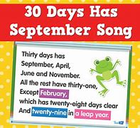 Image result for 30 Days Has September Poem