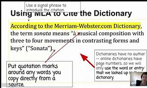 Image result for MLA Dictionary Citation Example