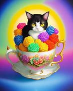 Image result for Rainbow Cat Art