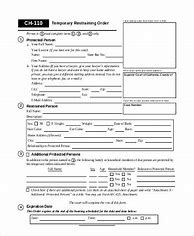 Image result for Temporary Restraining Order Forms