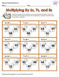 Image result for Multiplication Worksheets 6s and 7s Answer Key