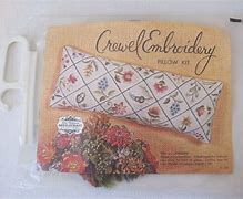 Image result for Crewel Embroidery Pillow Kits