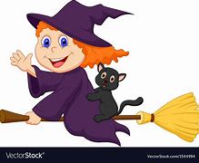 Image result for Halloween Cartoon Witches On Brooms