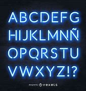 Image result for Neon Blue Letters