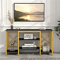 Image result for Low TV Stand Black Gold