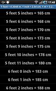 Image result for 1 75 Cm in Feet