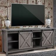 Image result for 70 Inch TV Stand with Storage Sliding Barn Doors