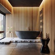 Image result for Bathroom Design Black with Wood