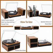 Image result for Bluetooth Vinyl Record Player with Speakers