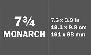 Image result for Monarch Envelope Size