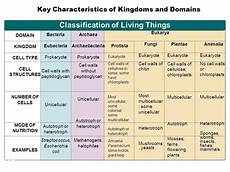 Classification Of Living Things Chart Science Biology
