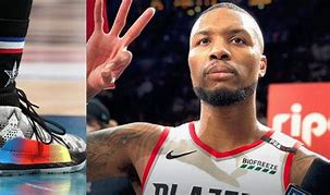 Image result for Damian Lillard Blue and Green Shoes