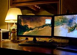 Image result for Dual Monitors Home Office Decor Ideas