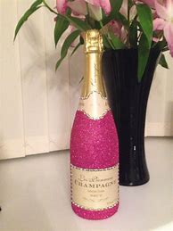 Image result for Pink Sparkly Champagne Bottle