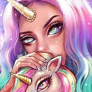 Image result for Galaxy Unicorn Anime Girl Drawing