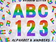 Image result for Rainbow Glitter Number 6