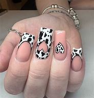 Image result for Pink Cow Print with French Tip