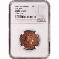 Image result for 1773 Virginia Half Penny Coin