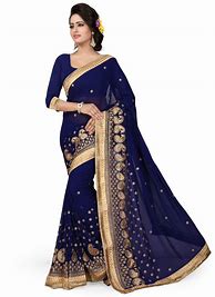 Image result for Royal Blue Sari