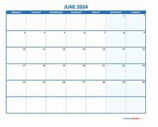 Image result for June Calendar Starting Monday