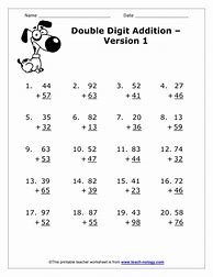 Image result for Double-Digit Math Worksheets