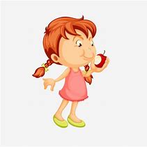 Image result for Cartoon a Girl Eating Apple