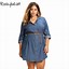 Image result for Plus Size Denim Casual Dress