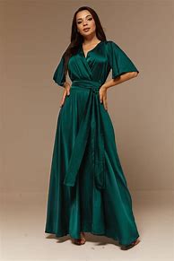 Image result for Green Silk Dress On Hanger