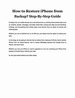 Image result for Restore iPhone Guide
