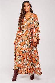 Image result for Floral Print Wrap Maxi Dress