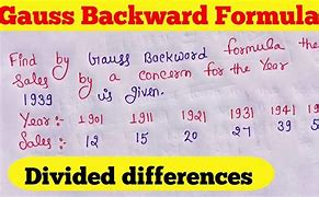 Image result for Backward Difference Formula