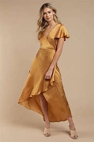 Image result for Gold Wrap Dress