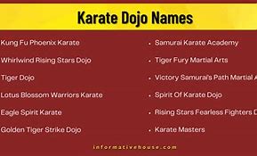 Image result for Types of Karate Names