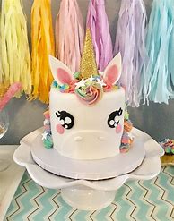 Image result for Rainbow Unicorn Cake Decorations