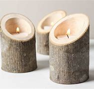 Image result for Rustic Wood Candle Holders