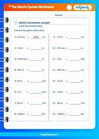 Image result for Metric System Length Worksheet