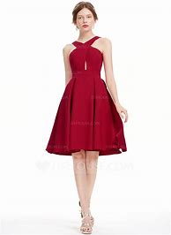 Image result for Jjshouse Homecoming Dress Burgundy Sleeveless Asymmetrical Off-The-Shoulder Ball-Gown Princess 2022