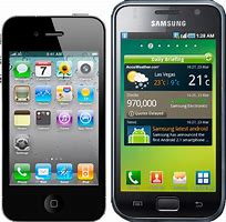 Image result for iPhone vs Galaxy Logo picture.PNG