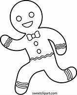 Image result for Gingerbread Man Clip Art Black White