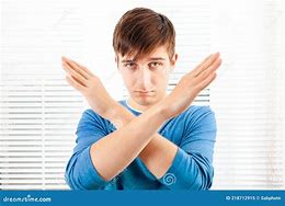 Image result for Stock-Photo Man Refusing