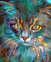 Image result for Abstract Acrylic Cat Painting