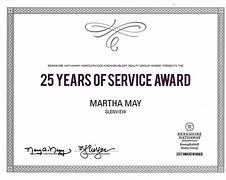 Image result for 25 Years Service Certificate