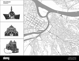 Image result for Map of Belgrade Line Art